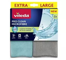 Valymo šluostė VILEDA Pro Clean universali su aktyviais fermentais, pilka, 2 vnt., skalbiama mašinoje