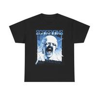 Scorpions Blackout Graphic T Shirt Vintage Merch Unisex Heavy Cotton Tee XL gray