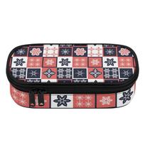Pen Case 300D Polyester Printed Zip Around Closure with Removable Pen Slot Divider Mesh Pocket and Main Storage for Students One Size