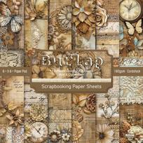 24 Sheets Burlap Scrapbook Paper Scrapbooking Patterned Pack DIY Craft Background Supplies