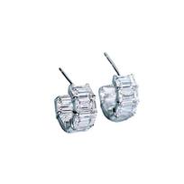 Mother Green Cut Diamond Earrings 50 Cents Diamond Silver 18k White Gold Earrings Women Fashion Earrings For Men And Women
