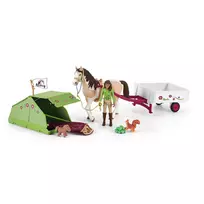 Schleich HORSE CLUB Sarah's Camping Adventure – Žaidimų rinkinys su arkliuku ir stovyklavimo reikmenimis, 5–12 metų