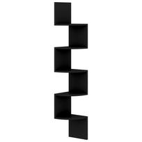 vidaXL Sieninė kampinė lentyna, juoda, 19x19x123cm, apdirbta mediena