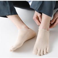 A Pairs Five Fingers Socks Men White Breathable Short Ankle Toe Socks Sports Running Solid Color Black Gray Male Sox one-size