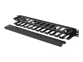 Lanberg Cable Organizer 19''1U plastikas su A tipo dangteliu, juodas