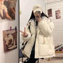 Winter Short Jacket Woman Parkas Thick Warm Spliced Hooded Parka Oversized Korean Fashion Loose Cotton Padded Outerwear XS