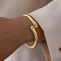 Smooth Water Drop Bangle For Women Gold Silver Color Exaggerated Geometric Bracelets Party Female Punk Jewelry Gifts