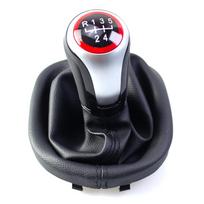 For VW Touran 2003-2010 for CADDY II MK2 2004-2009 New Gear Shift Knob MT 5/6 Speed with Gaiter Boot Cover Car Styling 5 Speed