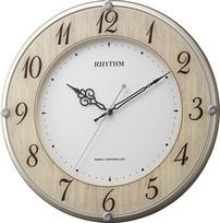RHYTHM Silent Wall Lively Wood Grain x 8MY506SR23 Radio-Controlled Clock, Nature, Finish, 32.0 4.7cm,