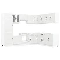vidaXL Virtuvinių spintelių komplektas, 14 dalių, Kalmar, balta