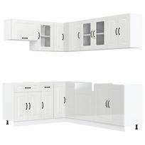 vidaXL Virtuvinių spintelių komplektas, 11 dalių, Kalmar, balta