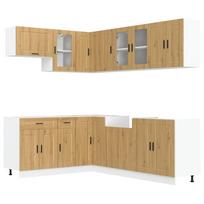 vidaXL Virtuvinių spintelių komplektas, 11 dalių, Porto, artisano