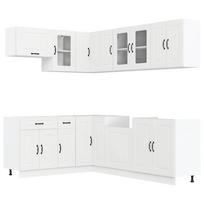 vidaXL Virtuvinių spintelių komplektas, 11 dalių, Kalmar, balta