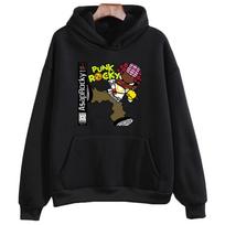 A$AP Rocky Punk Rocky Hoodies HIP HOP High Street Gothic Sweatshirts Unisex Casual Pullover Fashion Clothes XS juoda