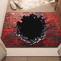 3D Flat Bathroom Carpet Water-absorbing Bedroom Door Rug Optical Illusion Doormat  Home Decor 40×60CM-B