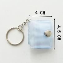 3PCS PVC Mini Photo Albums Transparent Key Chain Portable Card Pockets  Women Men 2 inches