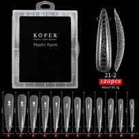 120-Piece Boxed Crystal Nail Tips: Ballet Almond Nail Extension Molds with Scale
