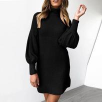 Womens Turtleneck Sweater Dress Ladies Long Sleeve Jumper  Dresses XL