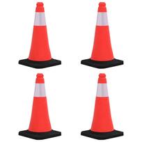 vidaXL Įspėjamieji kūgiai su tvirtais pagrindais, 4vnt., 50cm