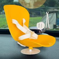 Sukurta Labubu lėlei 15-17 cm Sėdynės oro išleidimo angos Aromaterapijos dekoracijos Ornamentai Šventinės dovanos sukurtos Moterims Automobilio interjero aksesuarai geltona