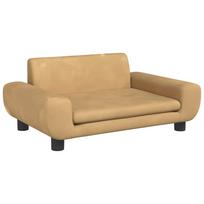 vidaXL Vaikiška sofa, rudos spalvos, 70x45x33cm, aksomas