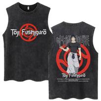 Anime Jujutsu Kaisen Satoru Gojo Vintage Wash Tank Tops Men Women Classic Manga Cotton T Shirt Fashion Loose T-Shirt S