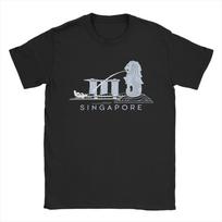 Novelty Singapore Merlion Vintage Distressed Style Design TShirts Unisex O Neck Cotton T Shirts  Short Sleeve Tees Summer Clothing S