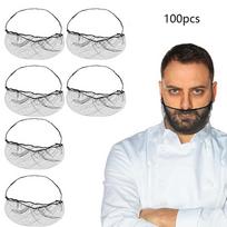 100 vnt. juodi nailoniniai elastiniai patogūs apsauginiai barzdos tinkleliai maisto paslaugoms