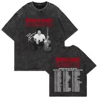 Hip Hop Graphics  The Romantic Tour Bruno Mars Vintage Washed Tshirt Man Woman Short Sleeve Oneck Singer Casual Shirt Unisex S