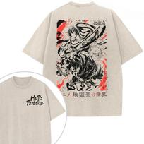 Hot Anime Gabimaru Sagiri Graphic Tee Men Short Sleeve Clothing Washed Cotton Tshirt Casual Tshirt Harajuku Vintage T Shirt S