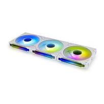 Lian Li UNI FAN SL-INF LCD FLEX Wireless Lüfter, ARGB und LCD - 120mm, weiß, 3er-Pack mit Controller | LULI-183 | 4718466023667