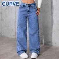 Women's High Rise Wide Leg Jeans Straight Denim Pants Harajuku Style Spring Sweet Spicy Plus Size Loose Trendy Long Trousers 0XL