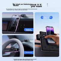 BIAZE Magnetic Car Phone Holder for Apple MagSafe, Dashboard Suction Cup Mount for Car Navigation, Compatible with IPhone 16