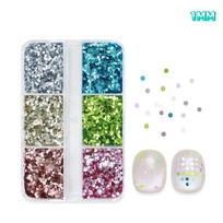 Mini Sparkling Hexagon Nail Glitter Sequins 12 Grids Set DIY Shiny Manicure Decor for Professional Nail Salons B