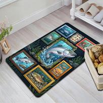 Salmon Art Collection Pattern Rug Floor Mat for Living Room or Bedroom Soft and Comfortable Carpet a Gift for Birthday and Holiday. 40x60cm( 15x23in )
