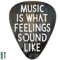 Metal Guitar Pick Wall Decor Art 12inch Unique Guitar Pick Wall Decoration Featuring Music Is What Feelings Sound Like Easy