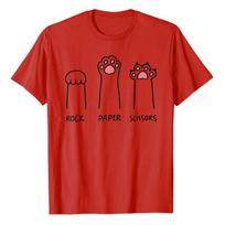 Rock Paper Scissors Cat Paws TShirt Cute Kitty Lover Graphic Tee Funny Kittens Graphic Outfits Lovely Gift Short Sleeve Blouses S