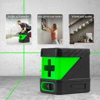 Self-Leveling Laser Level, 2 Lines Laser Level Green Cross Laser Beam Line, Alignment Laser Tool for Picture Hanging and DIY Application ABS