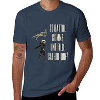 Joan of Arc Fight Like a Catholic Girl Tshirt Sports Casual Short Sleeve Cotton Tee S