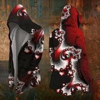 Men's Halloween Print Loose Fit Zip-Up Hoodie Jacket for Costume Party L
