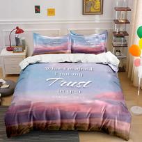 Christian Bedding Set with Psalm 56:3 Quote Bedding set (1 duvet cover, 2 pillowcases, duvet not included) 135x200cm