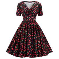 Retro pin-up suknelė su vyšniomis CHERRY, platėjanti. Lenkijos produktas. Retro pin-up suknelė su vyšniomis CHERRY, platėjanti. Lenkijos produktas. black