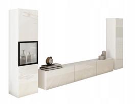 Modern 180 TV set with a display cabinet and a LED column for the living room