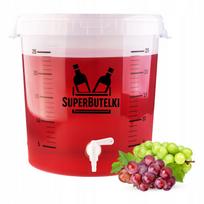 Rinkinys - 1x 30 L fermentacijos indas su permatomu dangčiu + 1x mažas čiaupas su tarpine fermentacijos indeliui