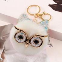 Glittery Big-Eyed Pom-Pom Pendant One Size balta