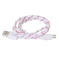 Omega Fabric Braided Micro Usb To Usb Cable 1M White [42322]