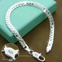 5mm Cross Chain Ins Style Personalized Silver-Plated Bracelet - European & American Trending Fashion Accessory