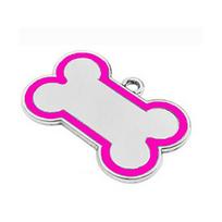 Medium Bone Zinc Alloy Dog Tag: Engravable Pet Collar Charm 4.5*3cm