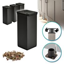 x Basic furniture legs | Cross-section 40x40 mm | H - 60 mm | Color: Matte black + Screws included