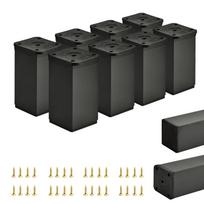 x Basic furniture legs | Cross-section 40x40 mm | H - 80 mm | Color: Matte black + Screws included